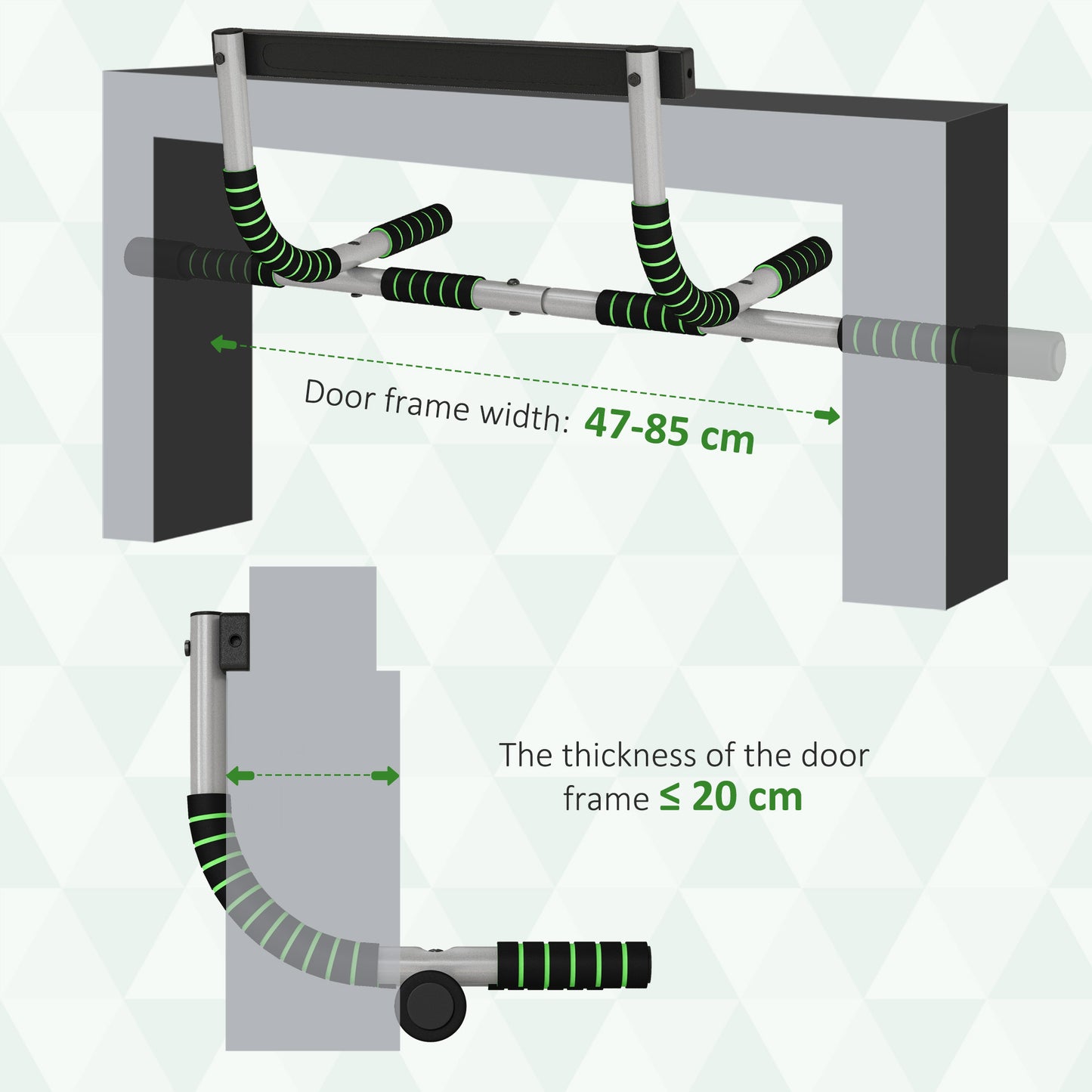 HOMCOM Pull-Up Bar for Doorway, Home Fitness Door Horizontal Push up Bar for Indoor Gym Upper Body Workout