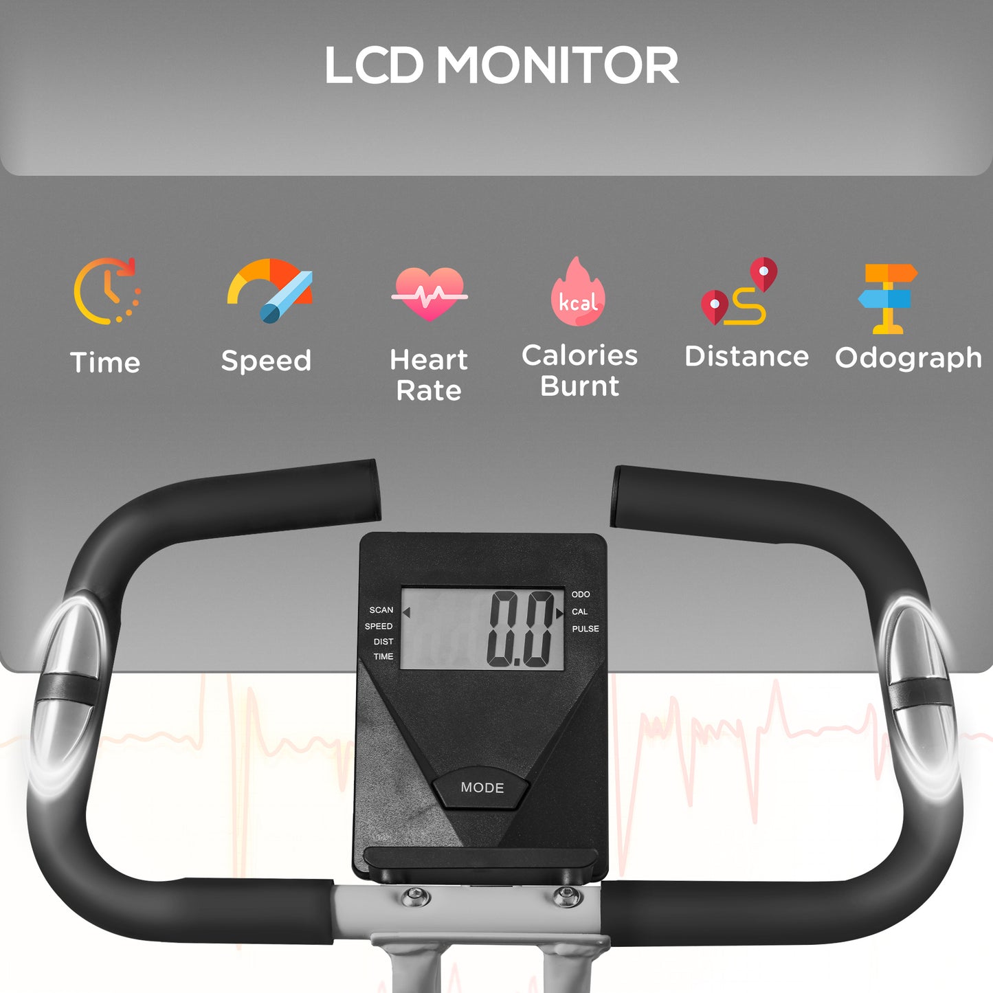 SPORTNOW Folding and Quiet Exercise Bike with 8-Level Magnetic Resistance and Heart Rate Sensor, for Home Gym