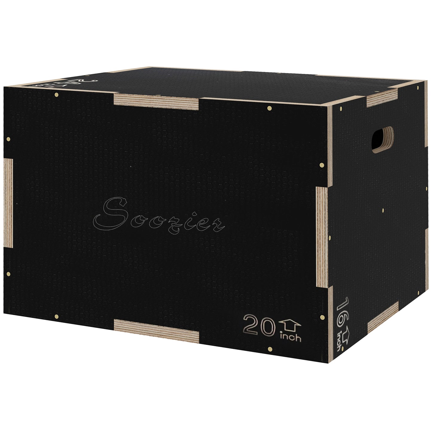 SPORTNOW Multi-Faceted Jump Box, Wooden Step Up Box, for Home, Gym, Exercise, 41/51/61cm - Black
