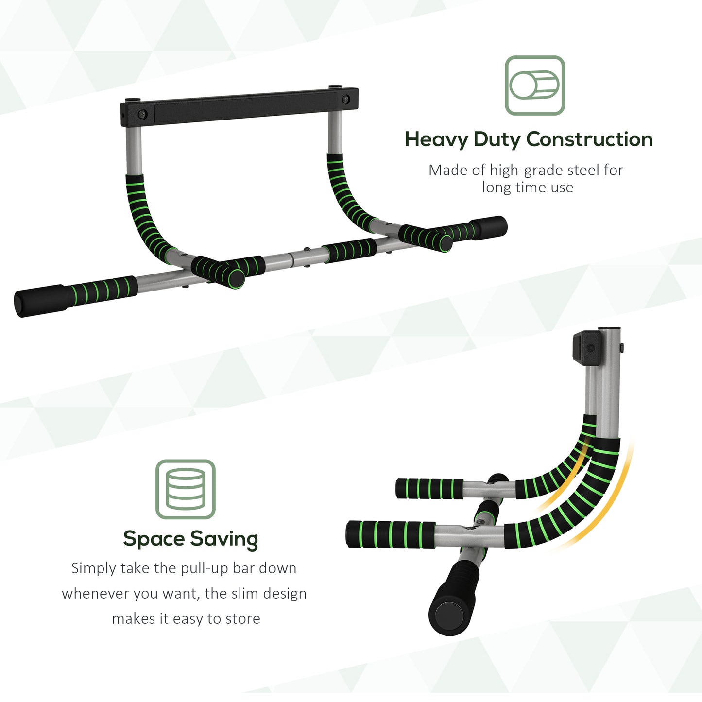 HOMCOM Pull-Up Bar for Doorway, Home Fitness Door Horizontal Push up Bar for Indoor Gym Upper Body Workout