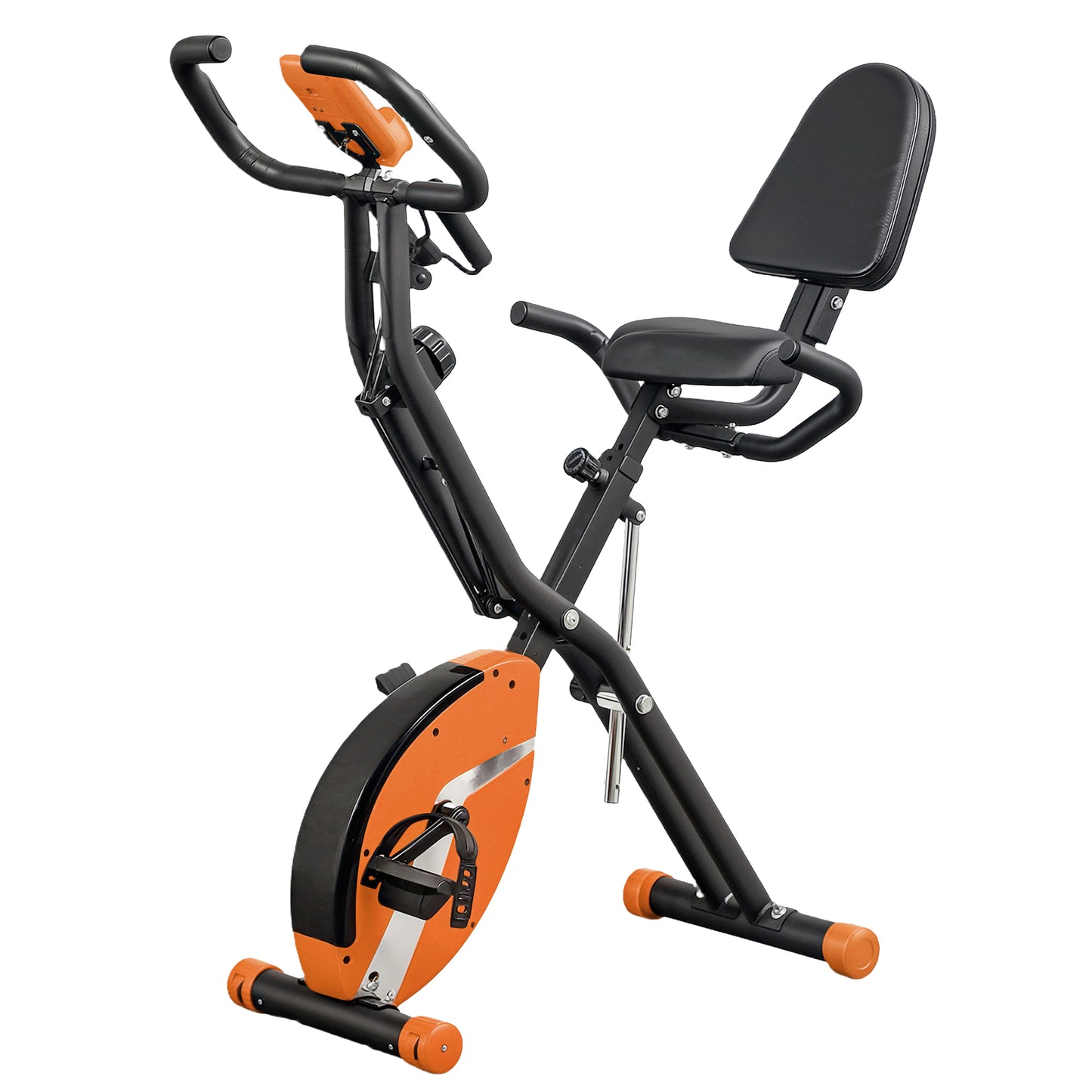 SPORTNOW 5-In-1 Folding Exercise Bike with Arm Workout Bands, Quiet 8-Level Magnetic Resistance Foldable Exercise Bike with LCD, Tablet Holder, Hand Pulse Sensor for Home Use Indoor Cycling