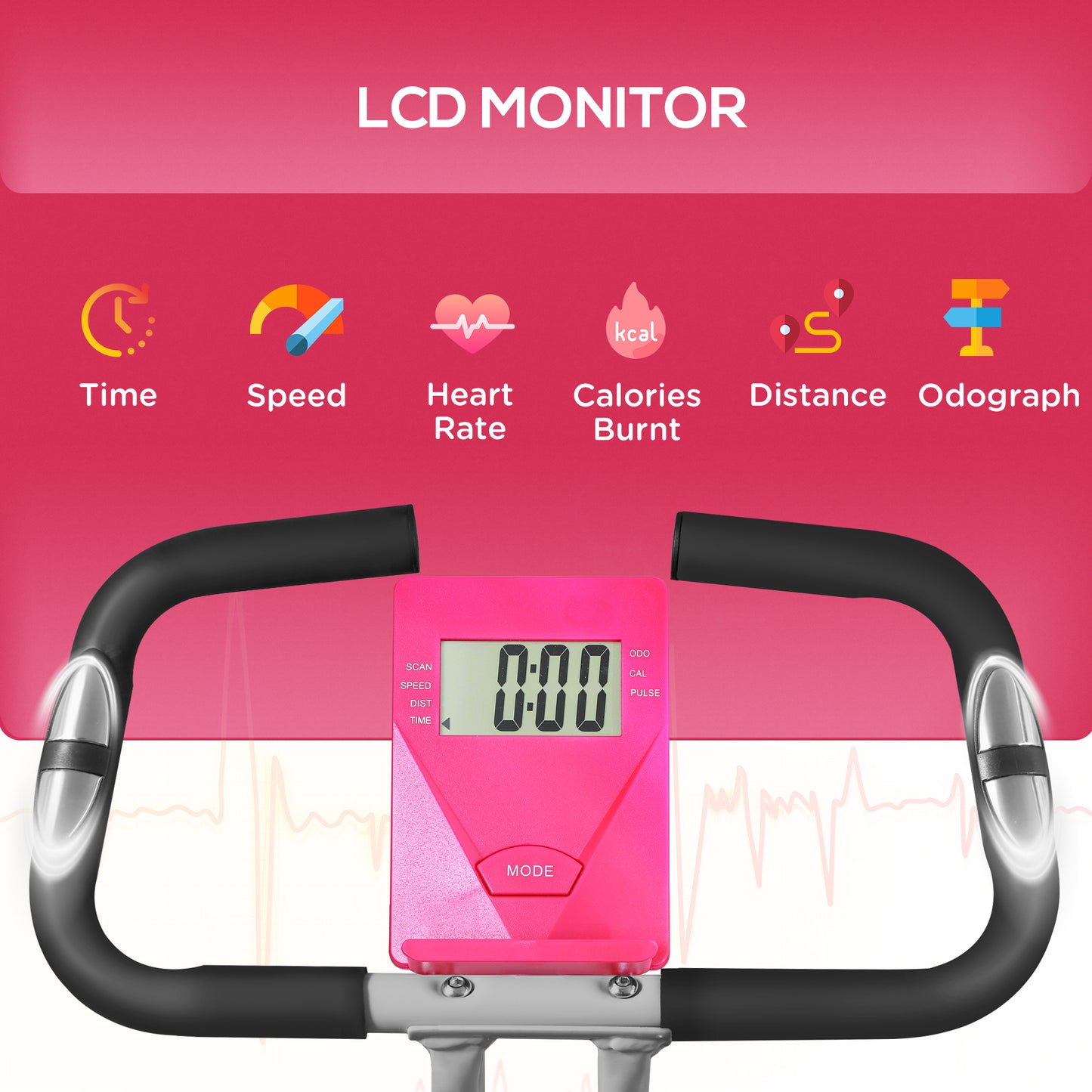 SPORTNOW Folding and Quiet Exercise Bike with 8-Level Magnetic Resistance and Heart Rate Sensor, for Home Gym