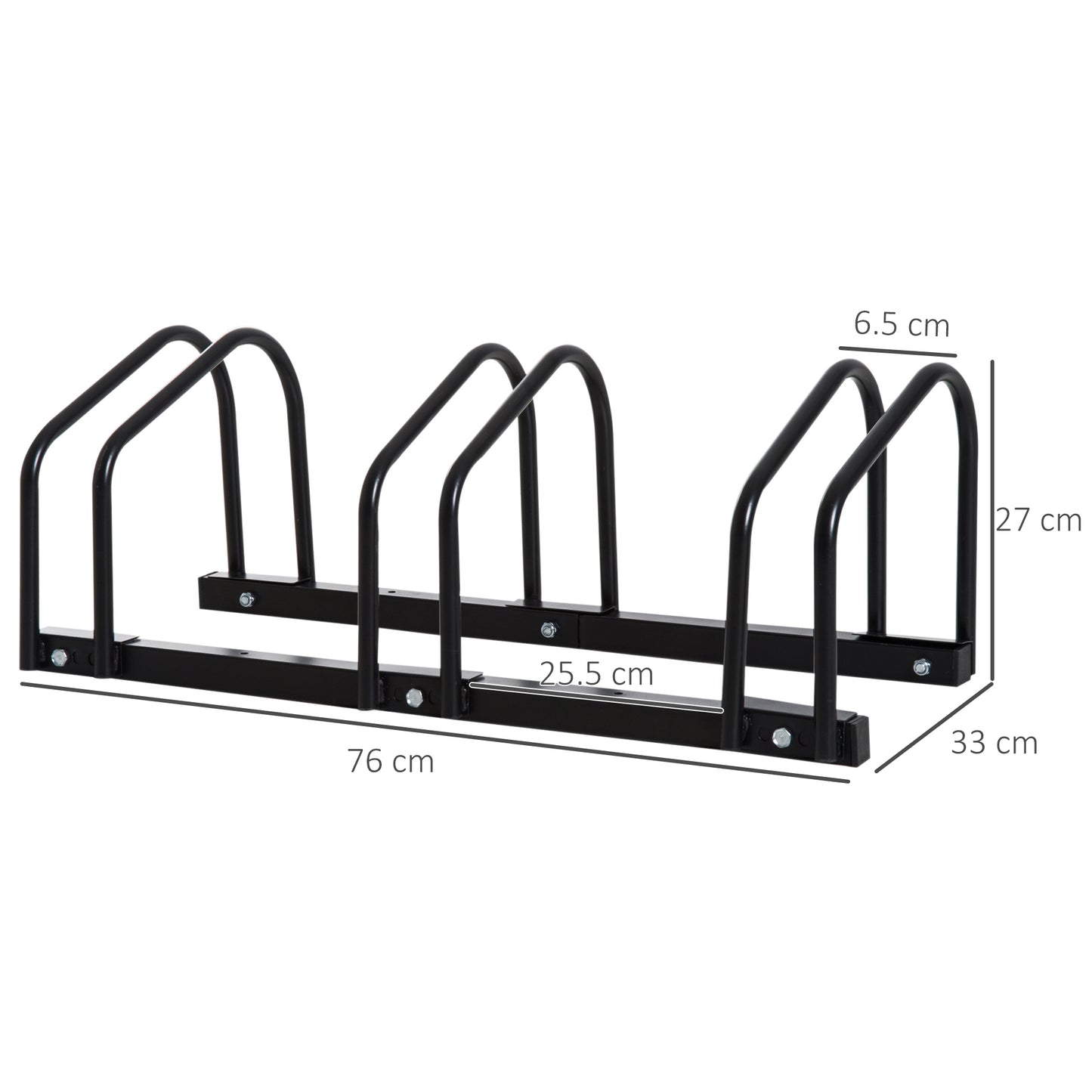 HOMCOM Bike Stand Parking Rack Floor or Wall Mount Bicycle Cycle Storage Locking Stand (3 Racks)