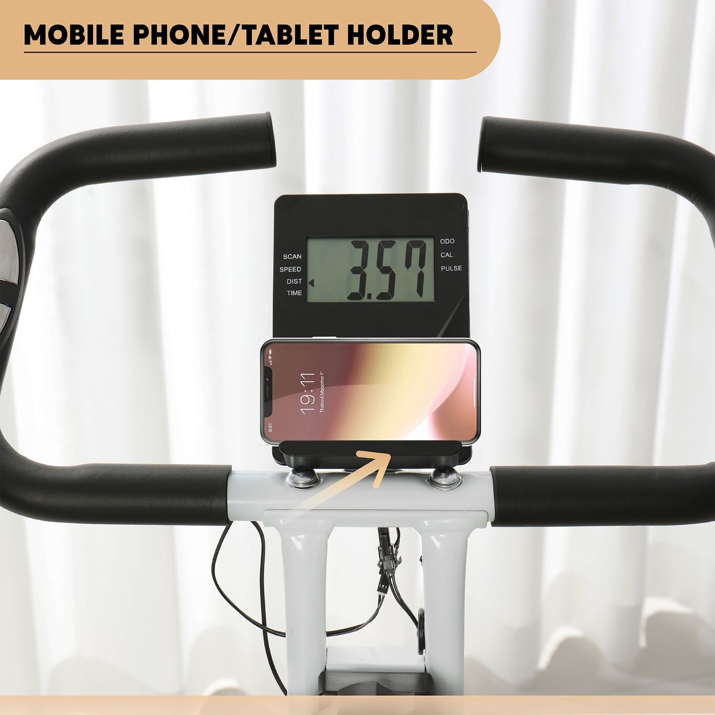SPORTNOW Folding and Quiet Exercise Bike with 8-Level Magnetic Resistance and Heart Rate Sensor, for Home Gym