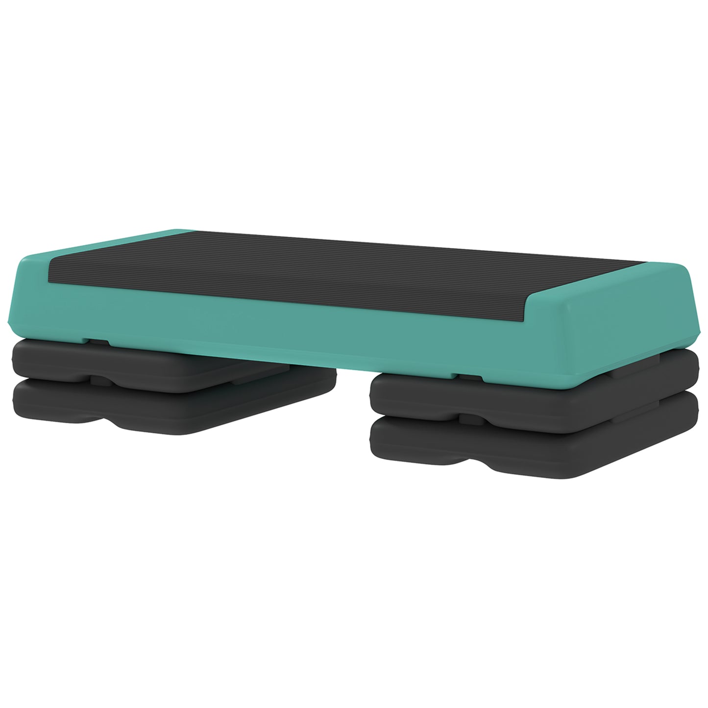 SPORTNOW Adjustable Fitness Stepper, with Non-Slip Surface, for Home, Gym, Office Workout, Green
