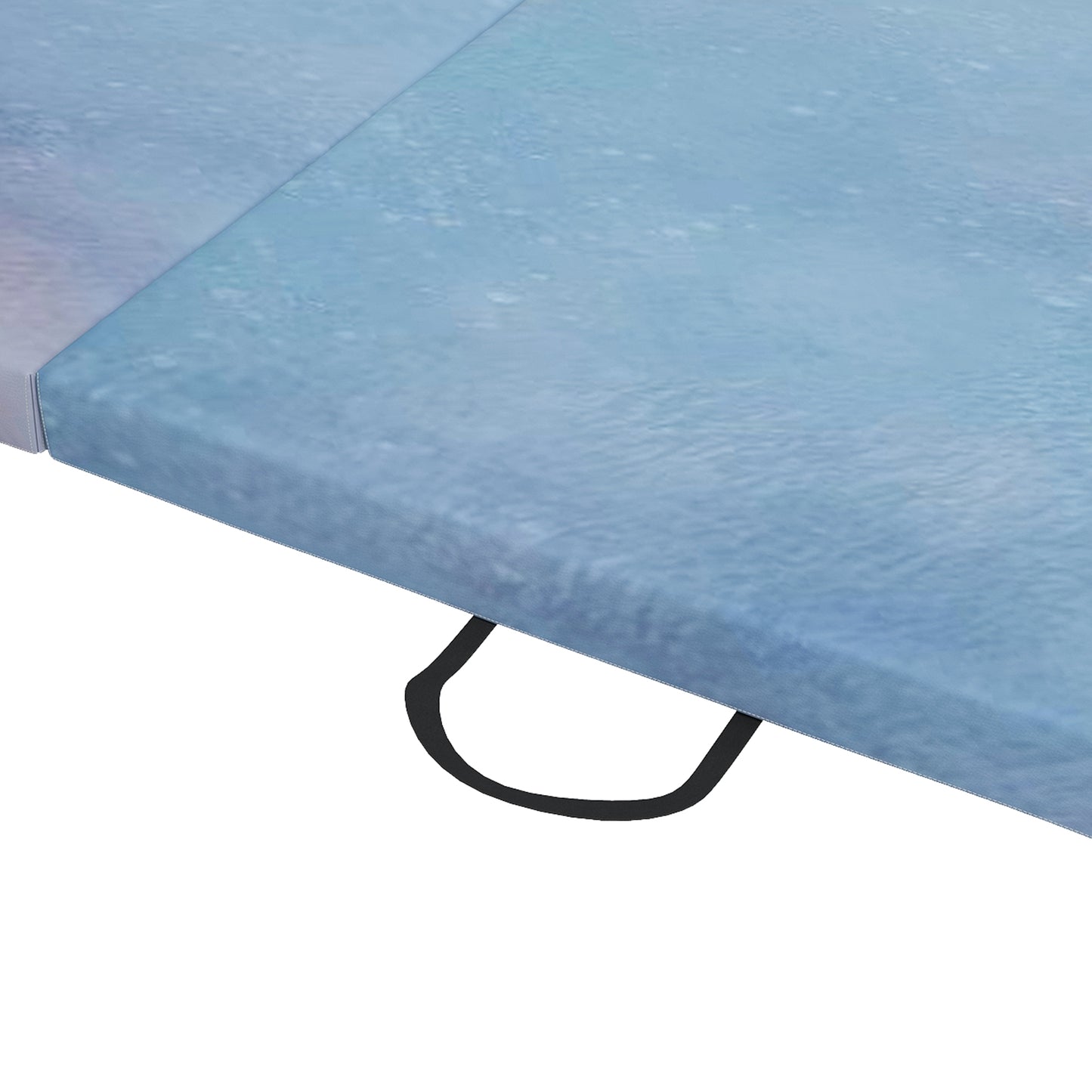 HOMCOM 6FT Foldable Gymnastics Mat, Tri-Fold 2" Thick Crash Mat with Carry Strap Handles for Home Training, Sky Blue
