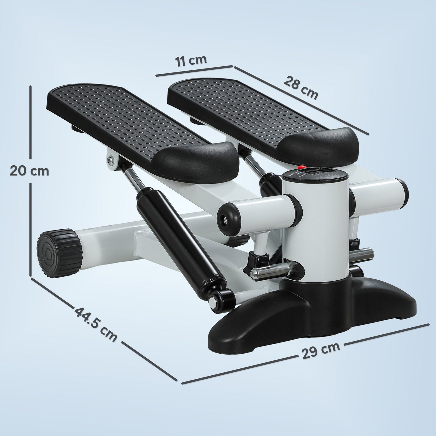 SPORTNOW Mini Stepper, Compact Step Machine Exerciser for Home Workout with LCD Monitor and Non-Slip Pedals