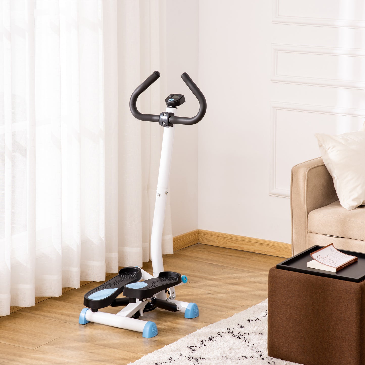 HOMCOM Twister Stepper, Step Machine with Adjustable Resistance, LCD Screen