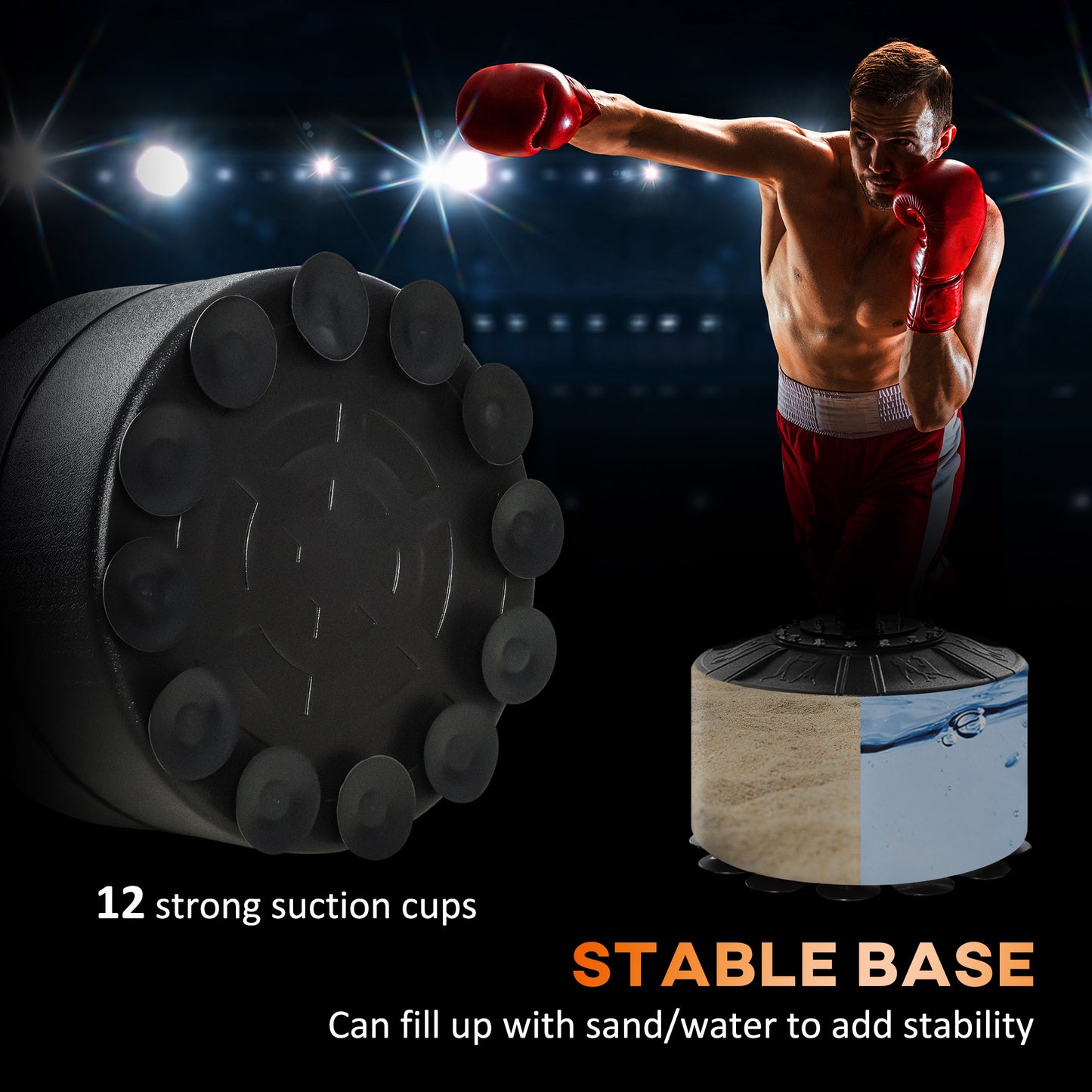 HOMCOM 3-in-1 Boxing Punching Bag, Freestanding with 2 Speed Bals, 360° Reflex Bar, 160-230cm Adjustable Height