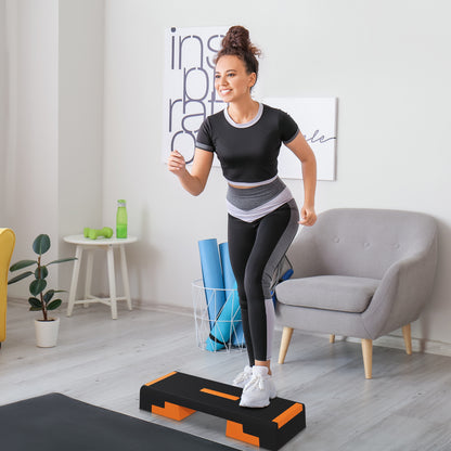 SPORTNOW 15cm/20cm/25cm Exercise Stepper for Home Workout, Aerobic Step Platform - Orange