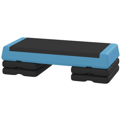 SPORTNOW Adjustable Fitness Stepper, with Non-Slip Surface, for Home, Gym, Office Workout, Light Blue