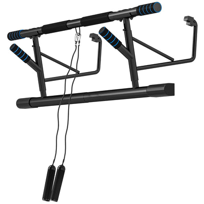 SPORTNOW Pull-Up Bar, No-Drilling Chin-Up Bar, Push-Up Stand with Resistance Bands, Padded Handles for Home Gym Exercise