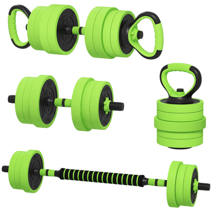 SPORTNOW 20kg Four-In-One Adjustable Weight Dumbbells Set, Barbell, Kettlebell, Push Up Stand