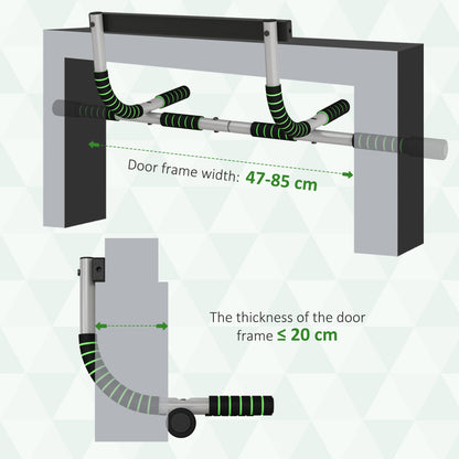 HOMCOM Pull-Up Bar for Doorway, Home Fitness Door Horizontal Push up Bar for Indoor Gym Upper Body Workout