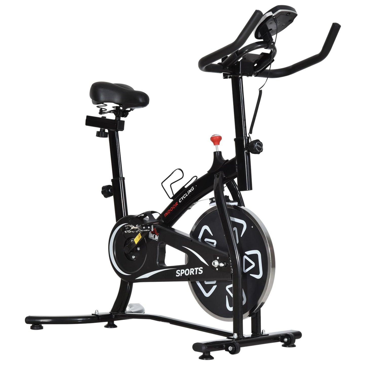 HOMCOM Indoor Stationary Exercise Bike 6kg Flywheel Fitness Cardio Workout Bke Trainer for Home Gym w/ Adjustable Resistance LCD Monitor Pad and Bottle Holder