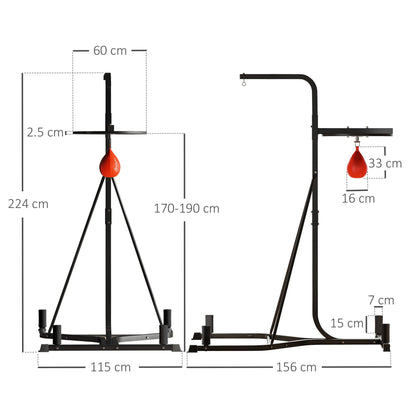 HOMCOM Adjustable Freestanding Speedbag, Punch Bag Hanger