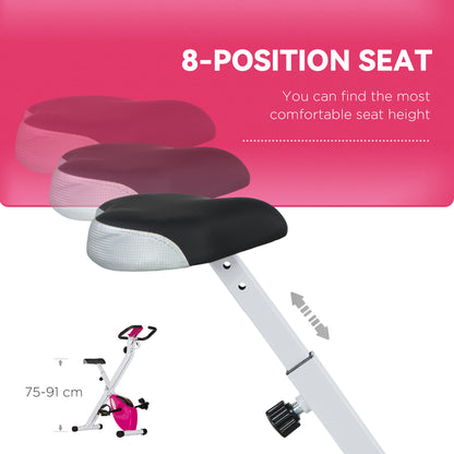 SPORTNOW Folding and Quiet Exercise Bike with 8-Level Magnetic Resistance and Heart Rate Sensor, for Home Gym