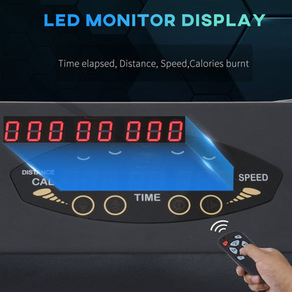 HOMCOM Steel Folding Motorized Home Treadmill w/ LCD Monitor