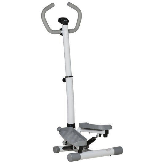 HOMCOM Adjustable Twist Stepper Aerobic Ab Exercise Fitness Workout Machine w/ LCD Screen, Height Adjust Handlebars for Home Gym