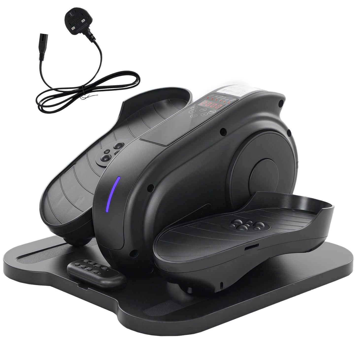 SPORTNOW Under Desk Elliptical Machine, Seated Pedal Exerciser, Mini Elliptical Trainer with LCD Monitor, Remote Control and 10 Adjustable Speed, Quiet & Portable for Seniors