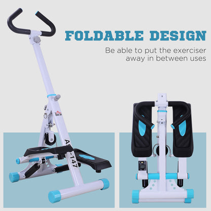 HOMCOM Stepper w/ Handle Hand Grip Workout Fitness Machine For Fitness Aerobic Exercise Home Gym