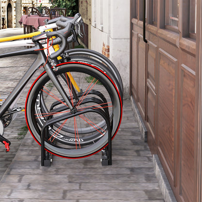 HOMCOM Bike Stand Parking Rack Floor or Wall Mount Bicycle Cycle Storage Locking Stand (3 Racks)