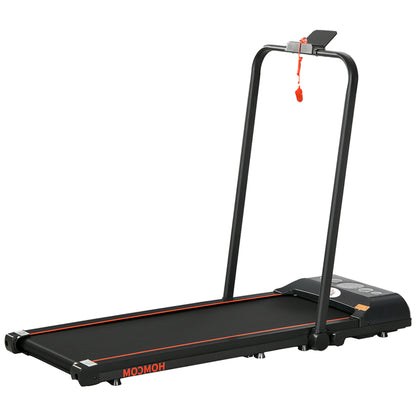 HOMCOM Foldable Walking Treadmill, with LED Display and Wheels, for Home, Office & Fitness Studio