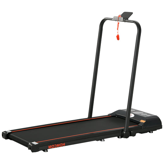 HOMCOM Foldable Walking Treadmill, with LED Display and Wheels, for Home, Office & Fitness Studio