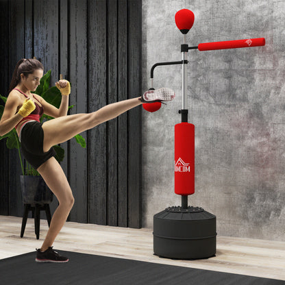 HOMCOM 3-in-1 Boxing Punching Bag, Freestanding with 2 Speed Bals, 360° Reflex Bar, 160-230cm Adjustable Height