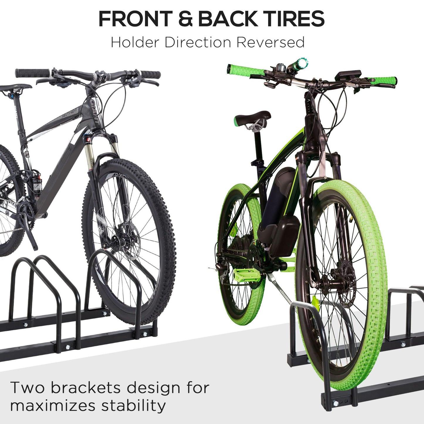 HOMCOM Bike Stand Parking Rack Floor or Wall Mount Bicycle Cycle Storage Locking Stand (3 Racks)