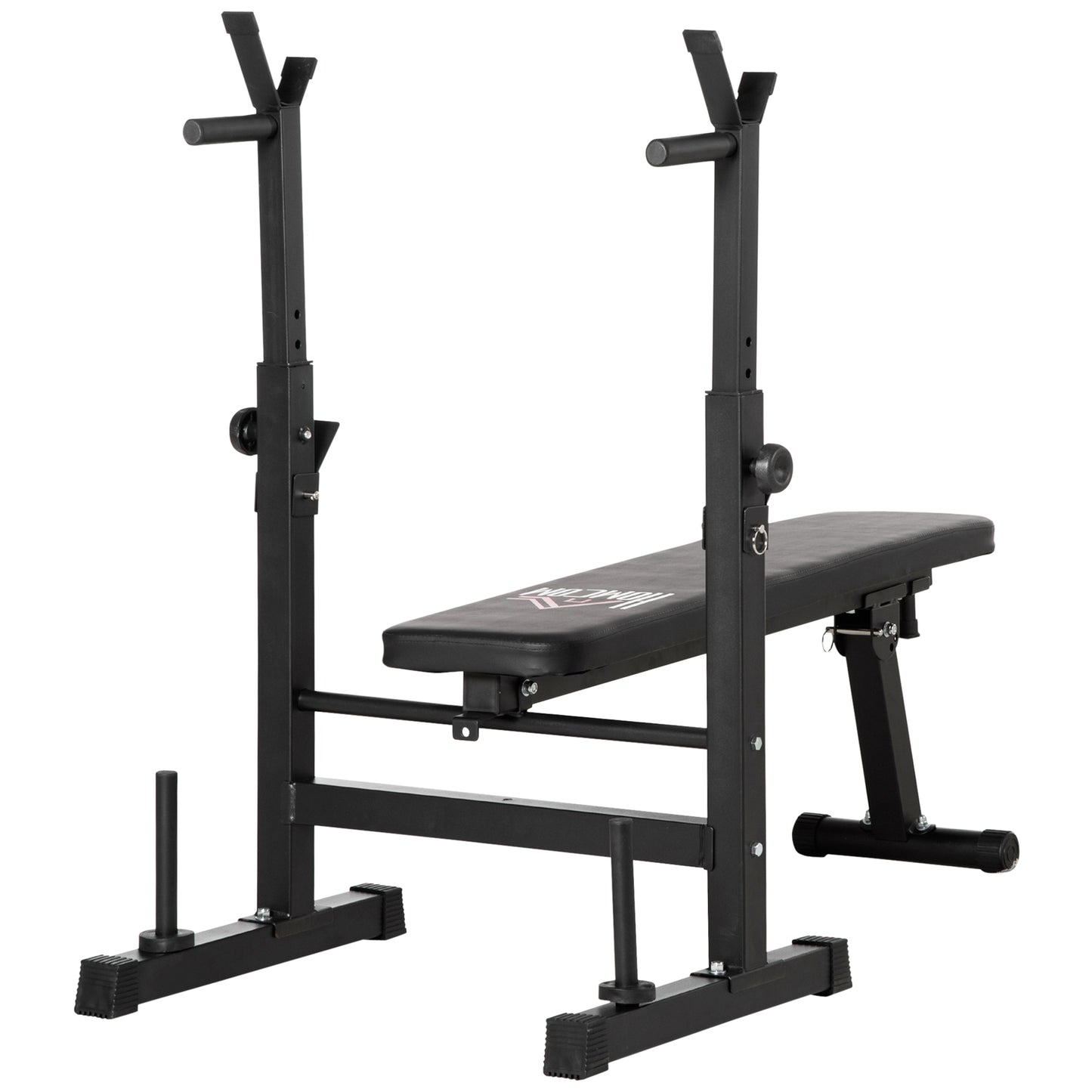 HOMCOM Adjustable Weight Bench, Foldable Bench, with Barbell Rack