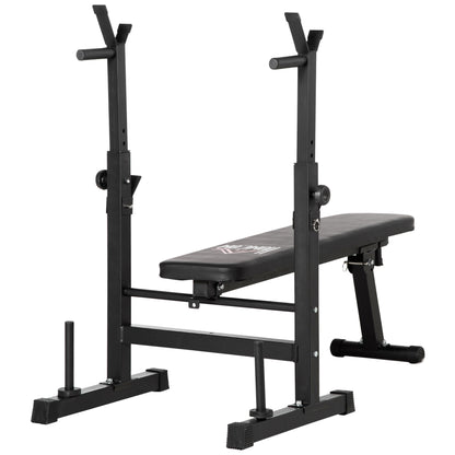 HOMCOM Adjustable Weight Bench, Foldable Bench, with Barbell Rack