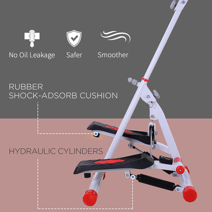 HOMCOM Stepper w/ Handle Hand Grip Workout Fitness Machine For Fitness Aerobic Exercise Home Gym