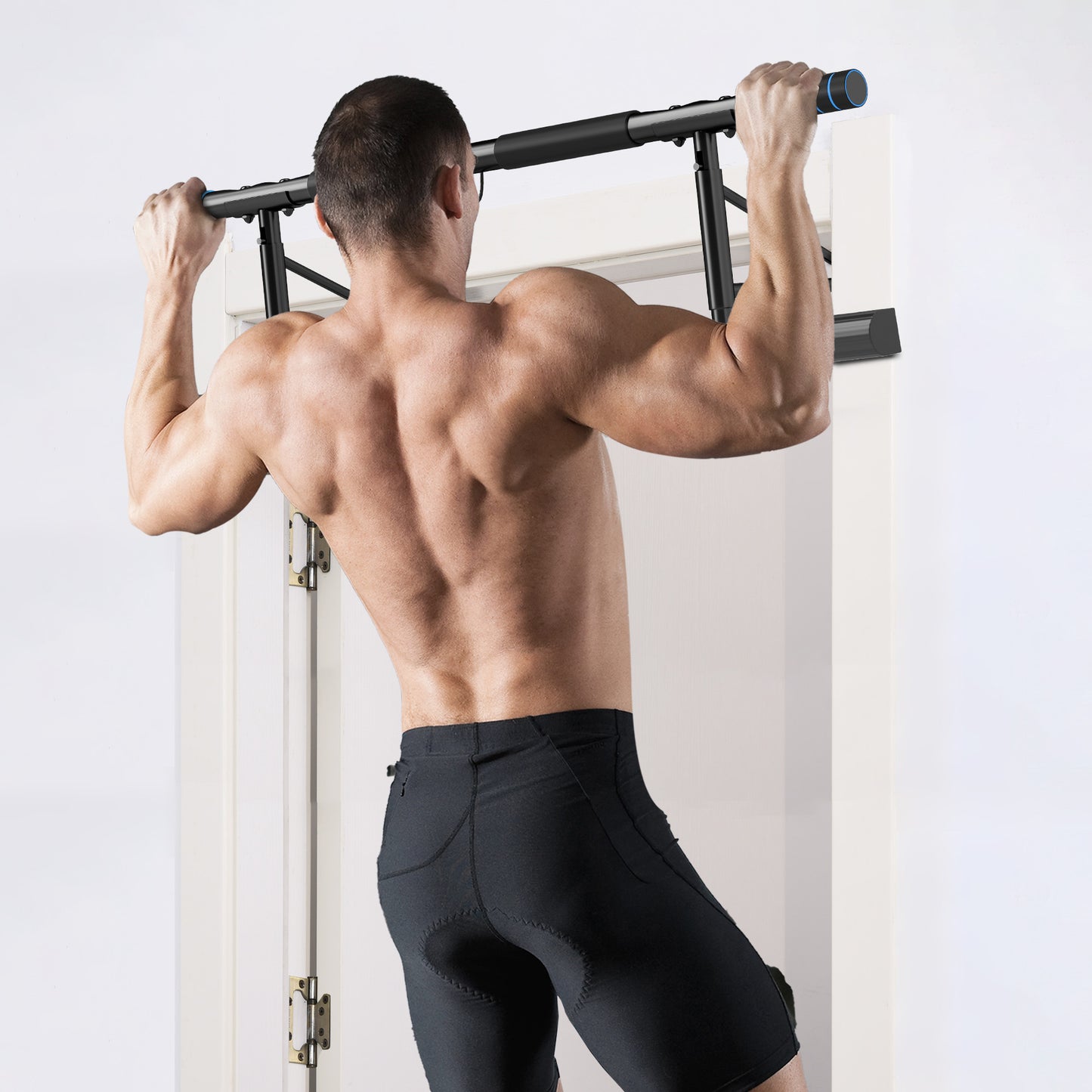 SPORTNOW Pull-Up Bar, No-Drilling Chin-Up Bar, Push-Up Stand with Resistance Bands, Padded Handles for Home Gym Exercise
