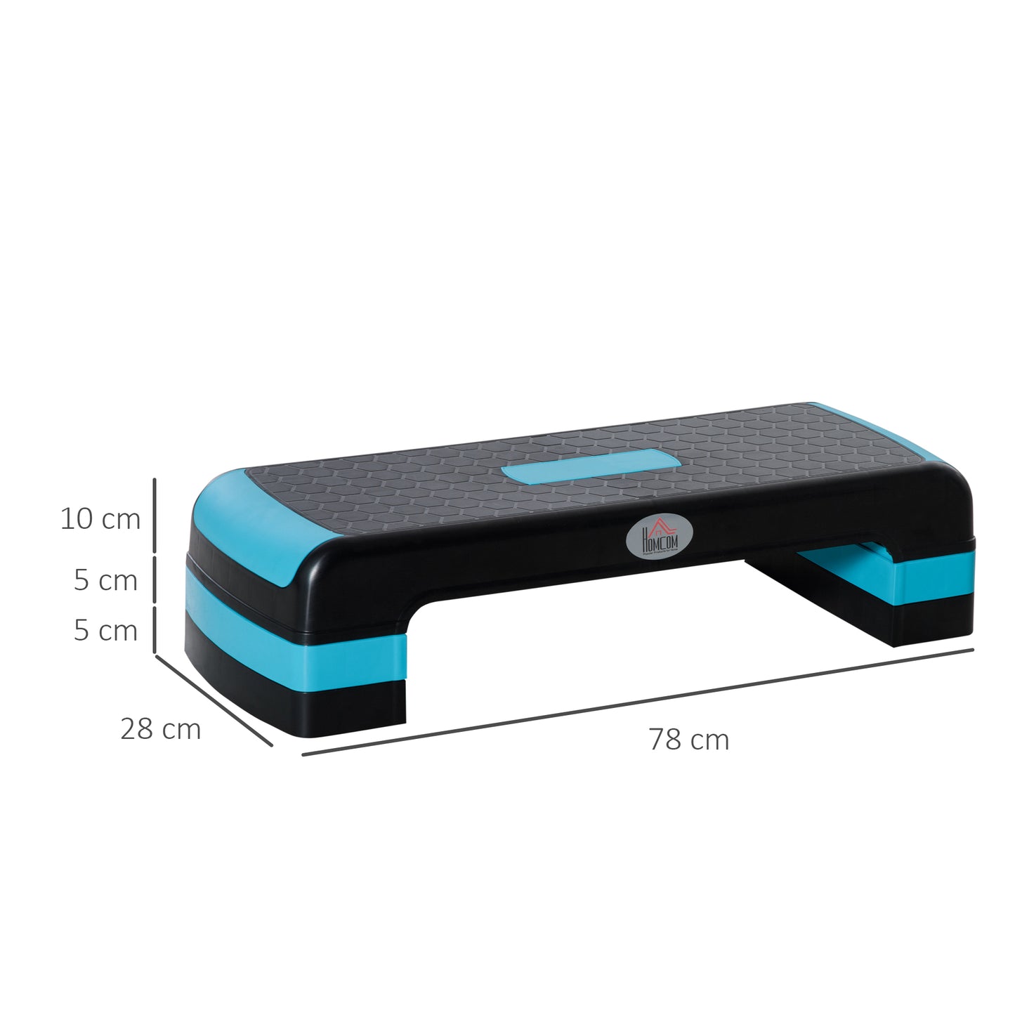 HOMCOM Aerobic Step with 3-Level Adjustable Heights for Home, Office Exercise