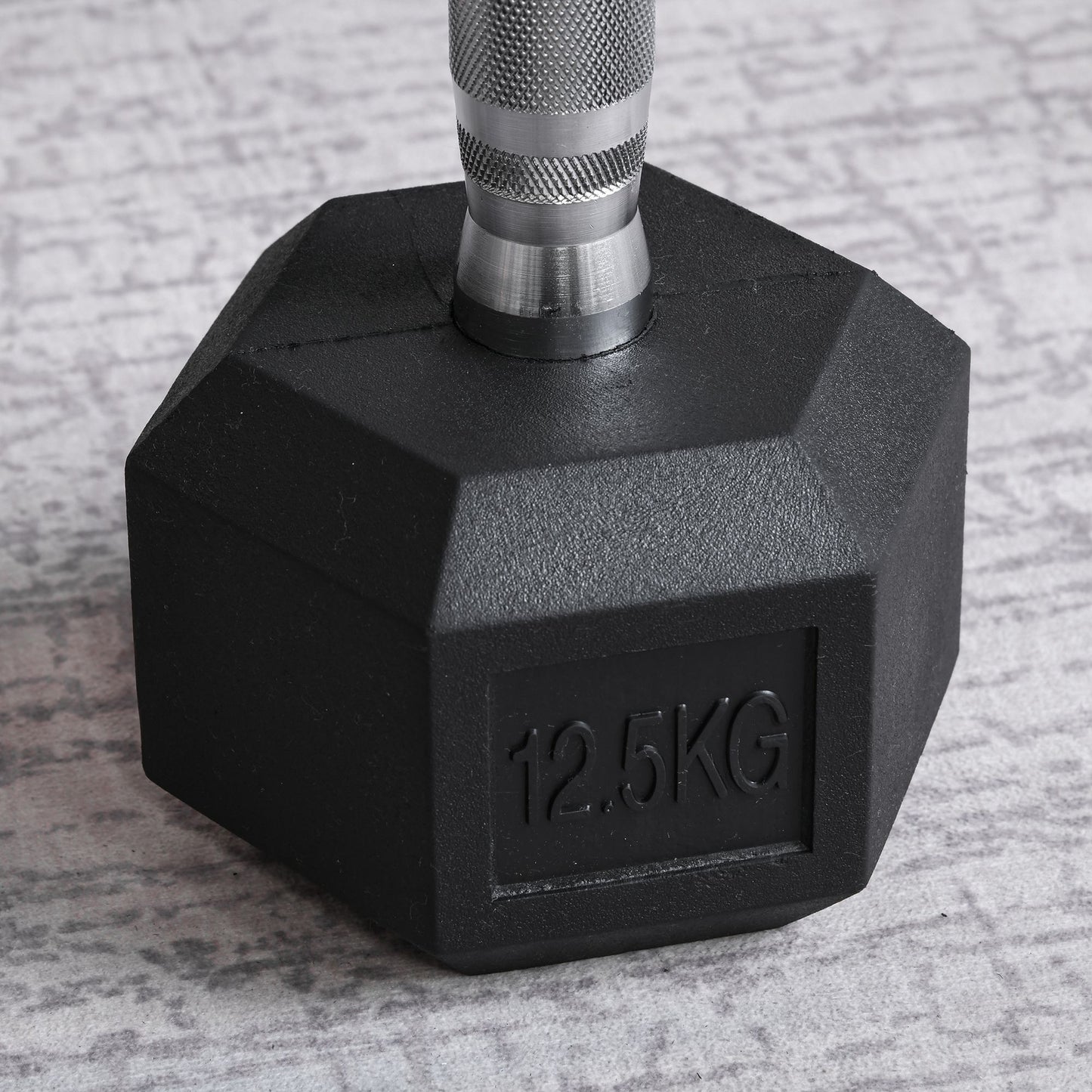 HOMCOM 12.5KG Single Rubber Hex Dumbbell Portable Hand Weights Dumbbell Home Gym