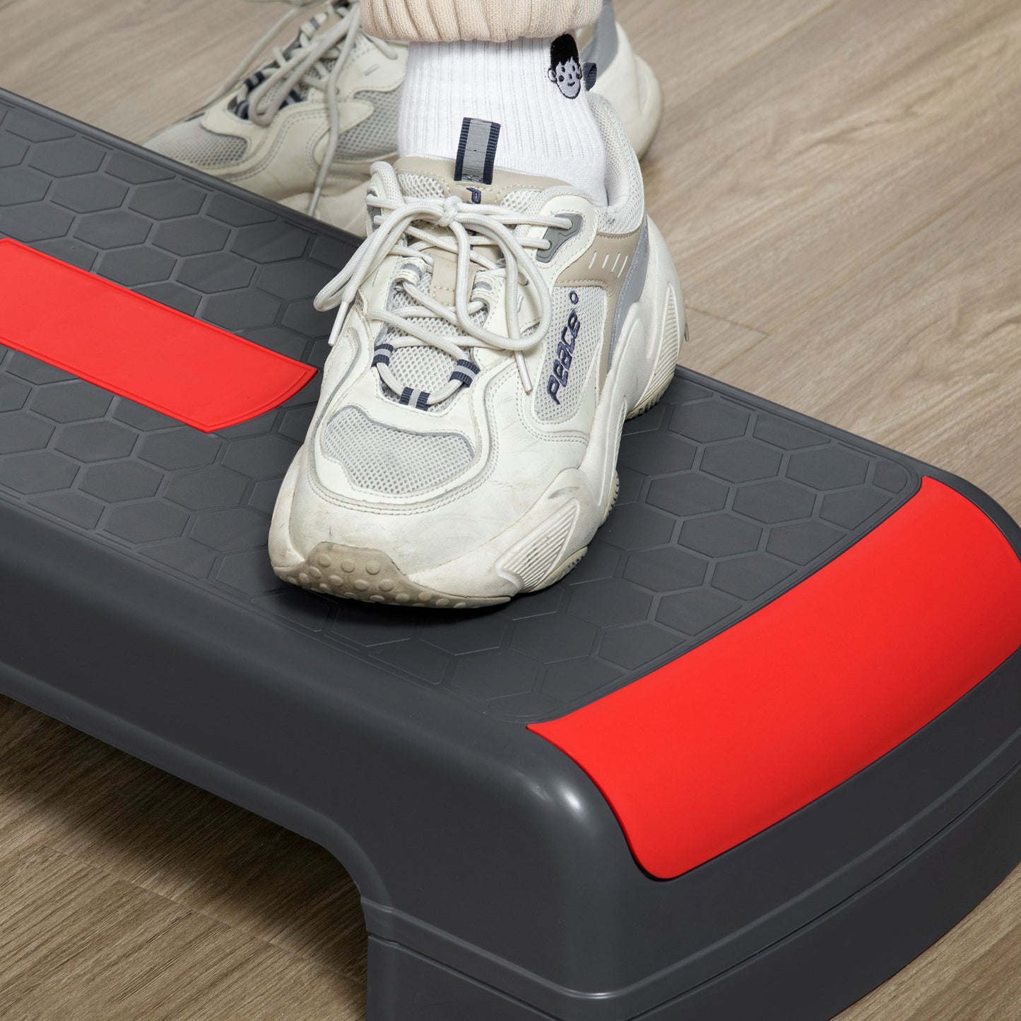 HOMCOM Aerobic Step, 10cm, 15cm & 20cm Height Adjustable Exercise Stepper for Exercise Workout, Nonslip Step Board Great for Home & Office