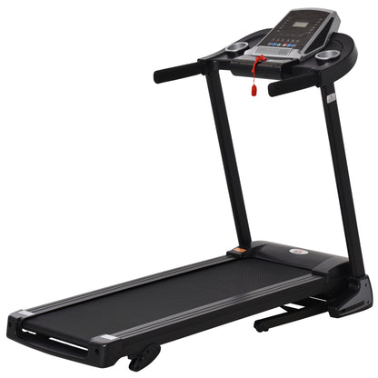 HOMCOM Folding Treadmill, 2.0HP Incline Treadmill Running Machine, 12.8 km/h, with LED Display, Manual Incline, 12 Preset Programs, Drink & Phone Holder for Home Gym Fitness