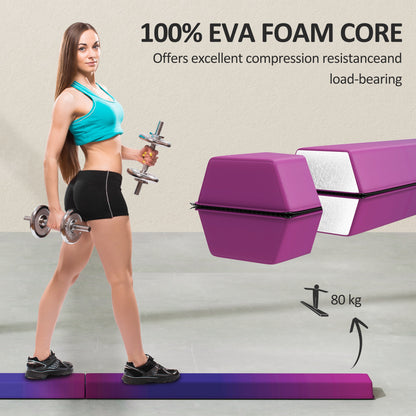SPORTNOW 7.7ft Folding Gymnastics Beam, Floor Balance Beam for Kids with Anti-Slip Base, Gymnastics Equipment for Home, Blue