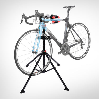 HOMCOM Folding Bike Repair Stand Bicycle Bike Stand For Maintenance Display Cycle Rack with Tool Tray, Height Adjustable