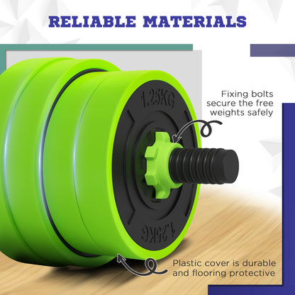 SPORTNOW 30kg Four-In-One Adjustable Weight Dumbbells Set, Barbell, Kettlebell, Push Up Stand