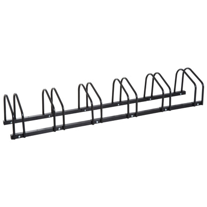 HOMCOM Bike Stand Parking Rack Floor or Wall Mount Bicycle Cycle Storage Locking Stand 179L x 33W x 27H (6 Racks)