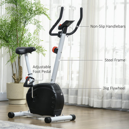 SPORTNOW Quiet Exercise Bike with 8-Level Magnetic Resistance and Heart Rate Sensor, for Home Gym