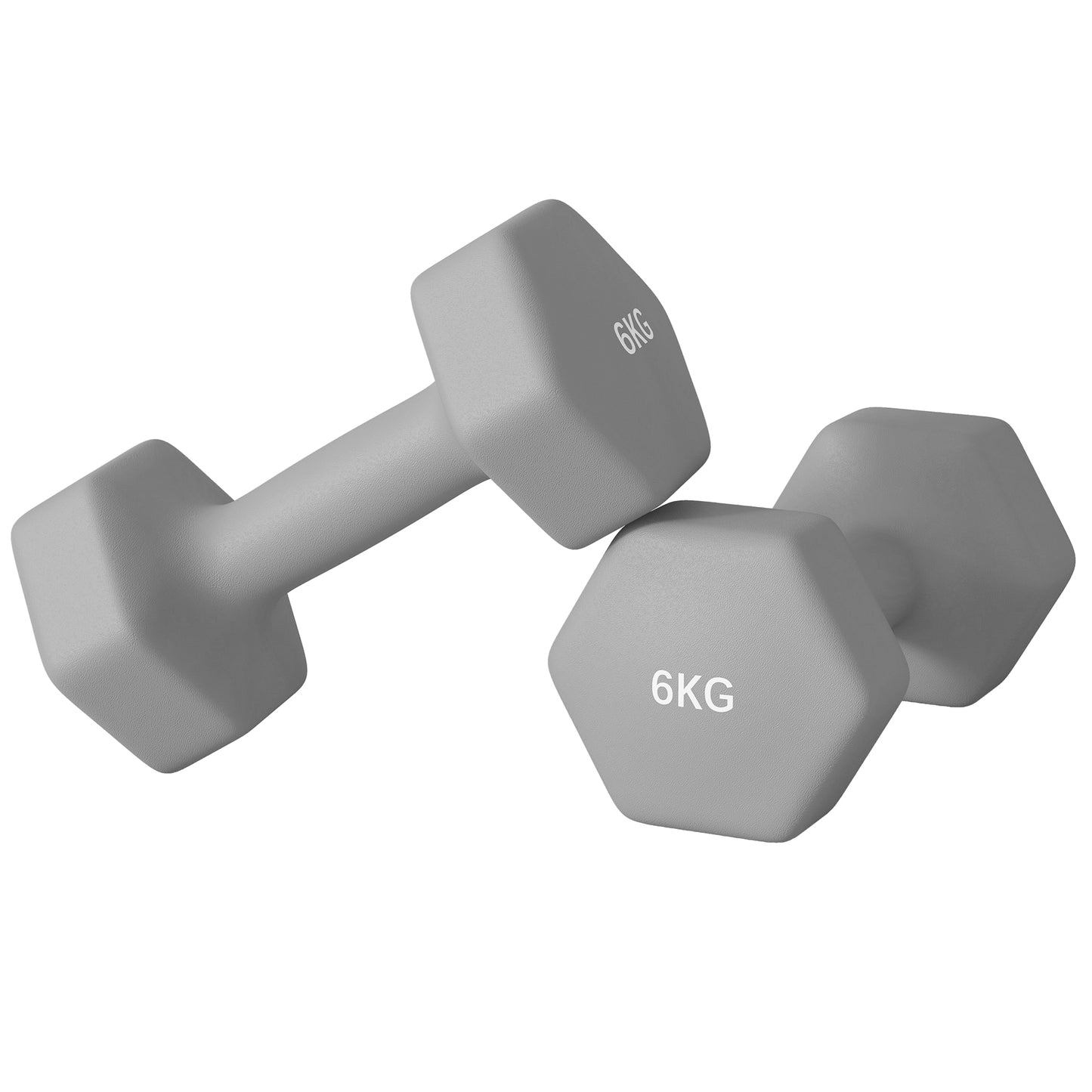 SPORTNOW 2 x 6kg Hexagonal Dumbbells Weights Set with Non-Slip Grip for Home Gym Workout