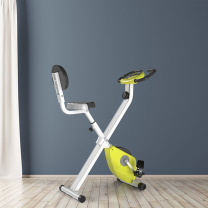 HOMCOM Folding Exercise Bike, Fitness Bicycle Indoor Trainer, 8-Level Magnetic Resistance Adjustable, with LCD Monitor, Pulse Sensor
