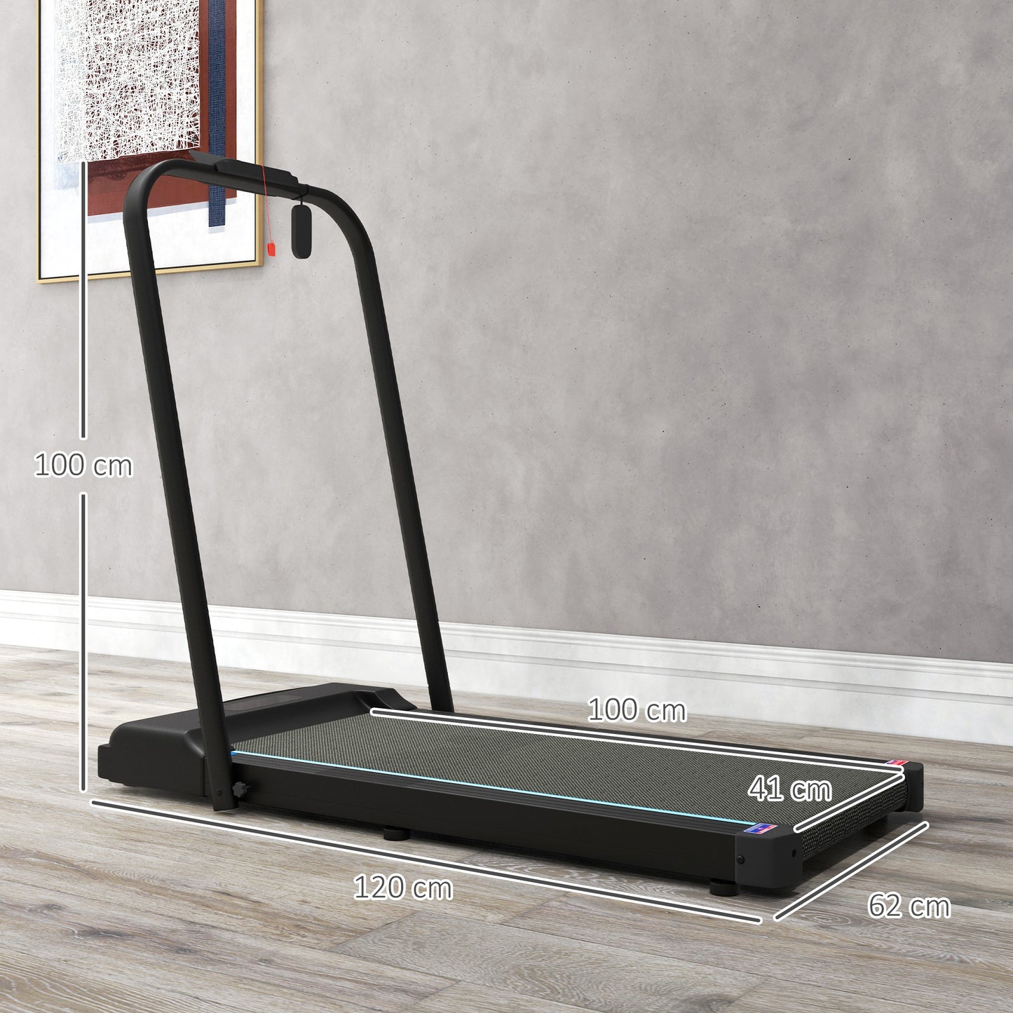 SPORTNOW 2.5HP Walking Pad, 1-6km/h Folding Treadmill with Remote Control and LED Display for Home Gym Office