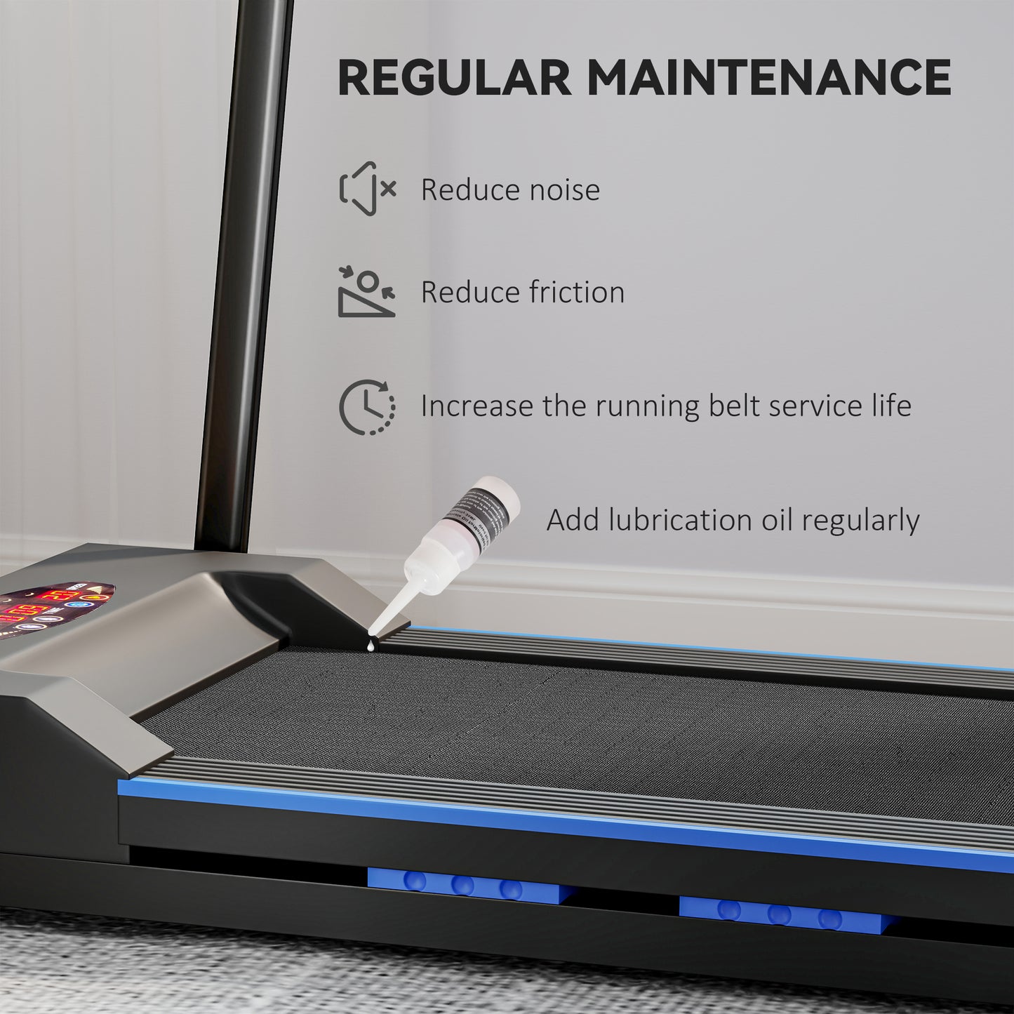 HOMCOM Folding Motorised Home Treadmill Walking Machine with LCD Monitor