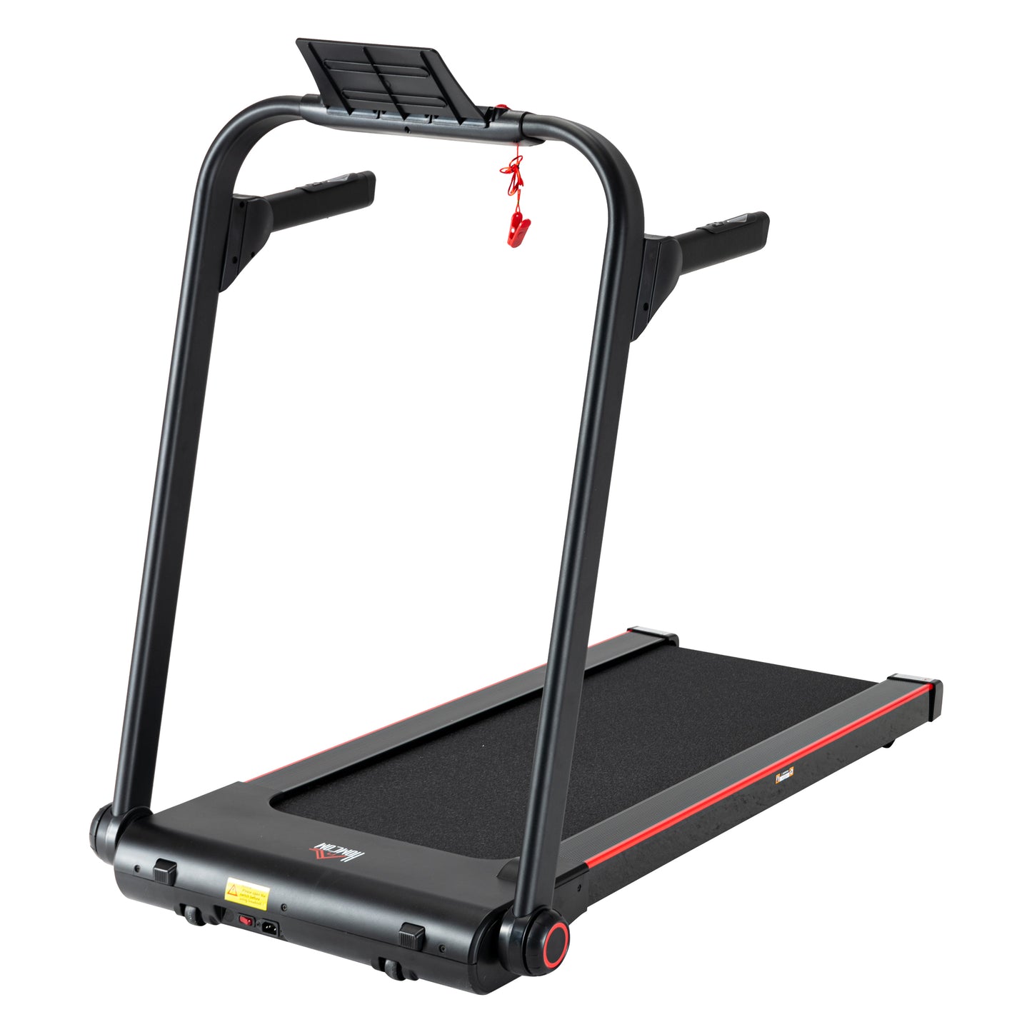HOMCOM 750W Folding Treadmill, 1-14km/h Electric Running Machine w/ Wheels, Safety Button, LED Monitor, Phone Holder for Home Office Jogging Fitness Exercise Workout