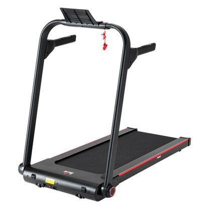 HOMCOM 750W Folding Treadmill, 1-14km/h Electric Running Machine w/ Wheels, Safety Button, LED Monitor, Phone Holder for Home Office Jogging Fitness Exercise Workout