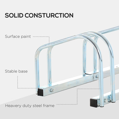 HOMCOM Bike Stand Parking Rack Floor or Wall Mount Bicycle Cycle Storage Locking Stand 179L x 33W x 27H (6 Racks)